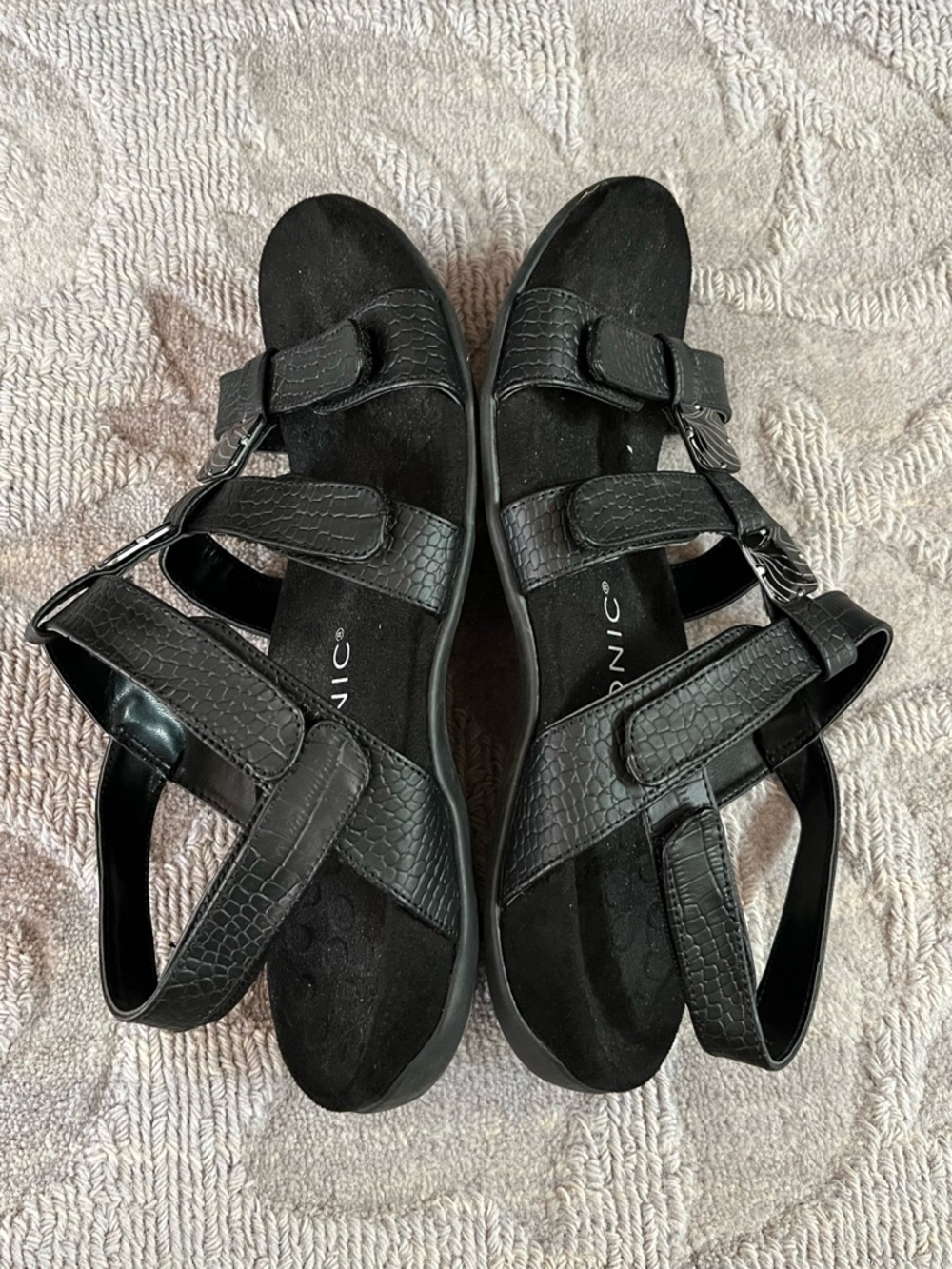 Vionic Sandals Adjustable Velcro Comfort Arch Support Amber Black Women’s 10 - Picture 3 of 9